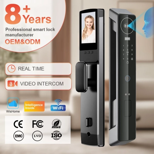 Fingerprint recognition function, video doorbell, keyless entry, password, IC card, mechanical key, smart lockElectronic cat's eye + face recognition