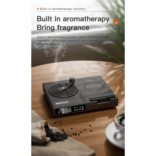 Haut-parleur Bluetooth à recharge sans fil Haut-parleur carré haute-fidélité, mini disque stéréo intelligent en vinyle, chargeur sans fil