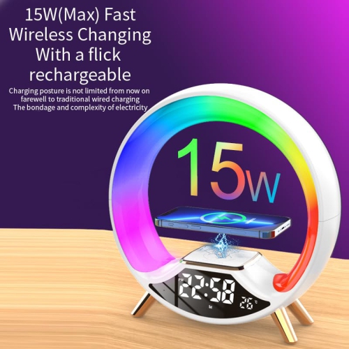 Wireless Charger Atmosphere Lamp, Wireless Charger BlueTooth Speaker with Desk Lamp Bedside Night Light Portable Small Mini Speaker
