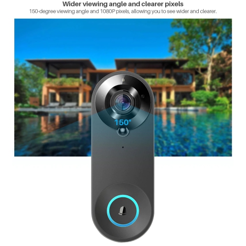 1080P video doorbell camera, smart WIFI video doorbell, wireless video doorbell, remote home monitoring, Tuya solution, video voice intercom, two-way