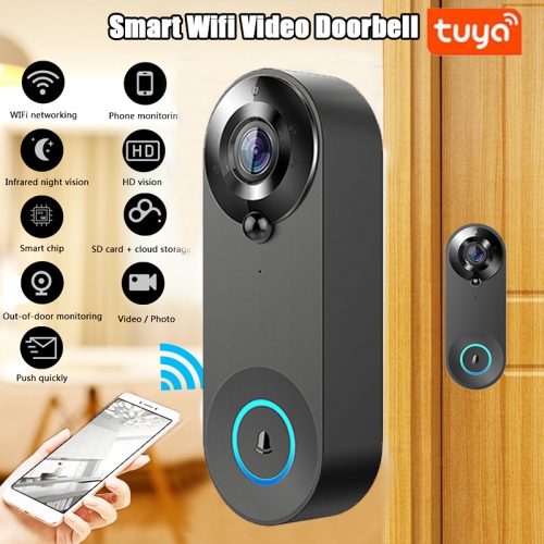 1080P video doorbell camera, smart WIFI video doorbell, wireless video doorbell, remote home monitoring, Tuya solution, video voice intercom, two-way