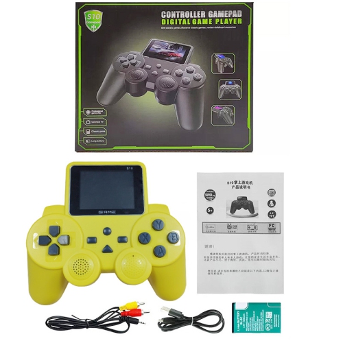 THE WAY  S10 Handheld Game Console, Retro Fc Role Adventure 520 Games, Children's Toy Tv Games, Wireless Game Controller - Double In Yellow