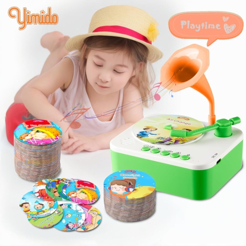 Children's phonograph 96 cards children's learning machine puzzle card story machine record player helps children develop language while having fun