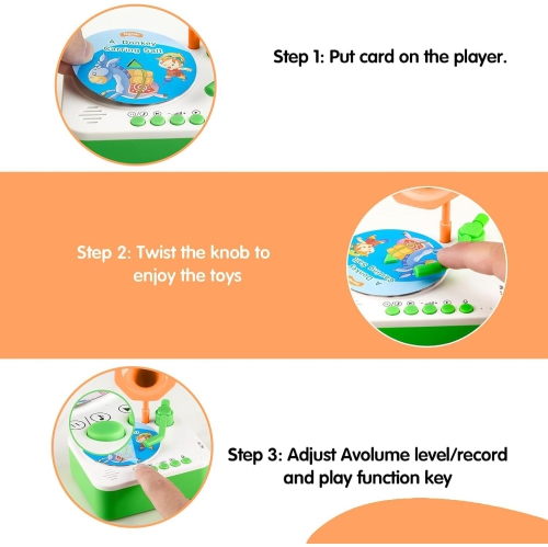 Children's phonograph 96 cards children's learning machine puzzle card story machine record player helps children develop language while having fun