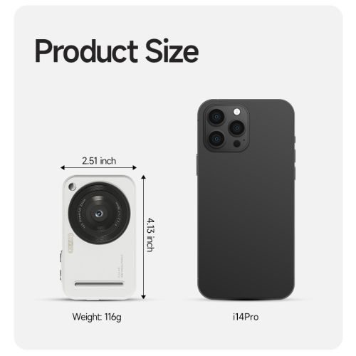 Digital Camera, 2.4 Inch HD Screen with 16x Zoom and Image Shake, Anti-Shake, Wide Angle, Macro, Compact Portable Photography Camera for Boys Girls