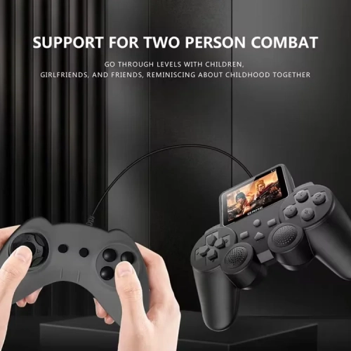 s10 handheld game console, retro FC role adventure 520 games, children's toy TV game, wireless game controller - black double