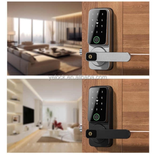 Smart door lock, fingerprint/password/unlock, supports NFC unlocking, mobile phone remote unlocking, voice prompts in 10 languages, [Tuya WiFi]