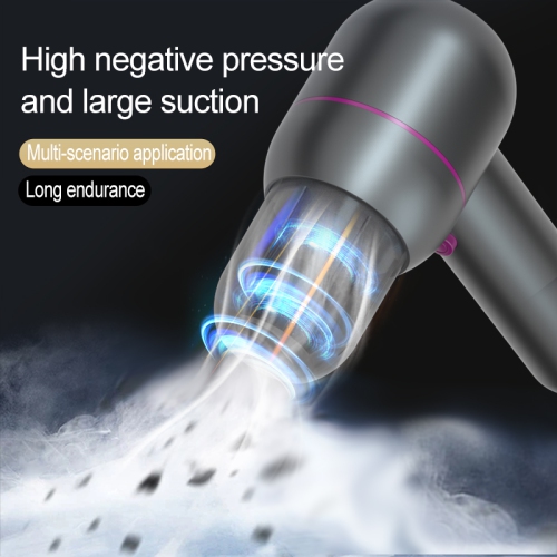 Car Vacuum Cleaner, Mini Household Handheld Wireless Portable Car Vacuum Cleaner, USB Rechargeable Vacuum Super Dust Blower - Gray