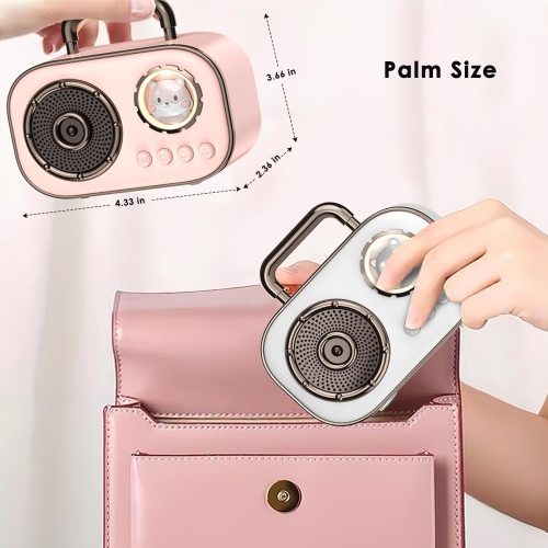 Cute pet space capsule speaker, mini bluetooth speaker, high-value karaoke girl gift computer speaker, portable bluetooth speaker - pink