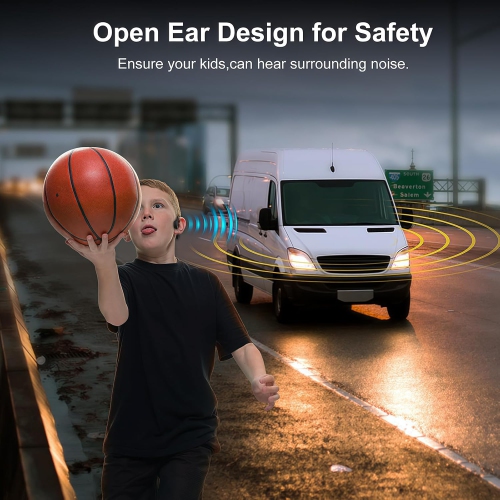 Wireless Bluetooth 5.3 Non-In-Ear Bone Conduction Earphones, Long Battery Life for Calls and Music, IPX5 Waterproof Open-Back Earphones for Running,