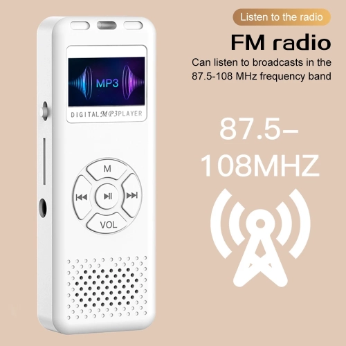 MP3/MP4 player with screen, Bluetooth voice recorder, FM music player, novel listening, mini radio HiFi sound quality - 8GB black