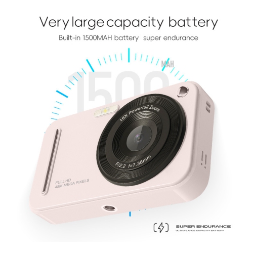 Digital Camera, 2.4 Inch HD Screen with 16x Zoom and Image Shake, Anti-Shake, Wide Angle, Macro, Compact Portable Photography Camera for Boys Girls