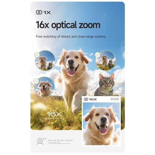 Digital Camera, 2.4 Inch HD Screen with 16x Zoom and Image Shake, Anti-Shake, Wide Angle, Macro, Compact Portable Photography Camera for Boys Girls