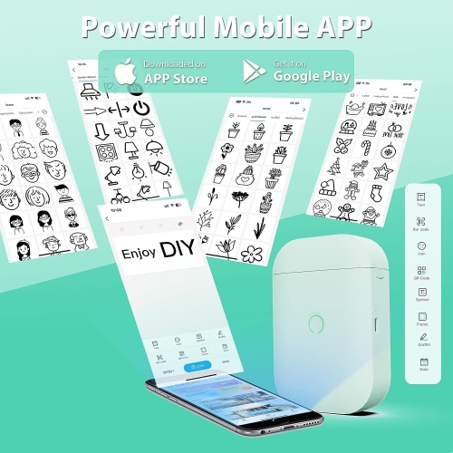 Portable Bluetooth Label Printer Thermal Mini Label Machine Label Strip Sticker Self-adhesive Printer E-commerce Half Inch Label Machine Office