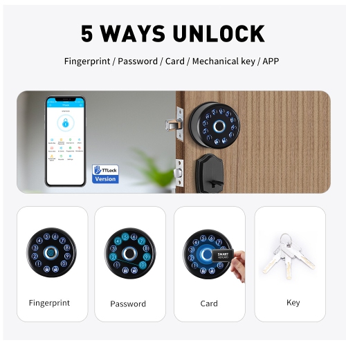 Fully automatic fingerprint lock all locks Bluetooth password lock electronic wooden door lock deadlock fingerprint + TTlock Bluetooth + APP +