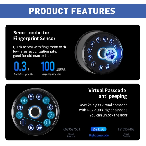 Fully automatic fingerprint lock all locks Bluetooth password lock electronic wooden door lock deadlock fingerprint + TTlock Bluetooth + APP +