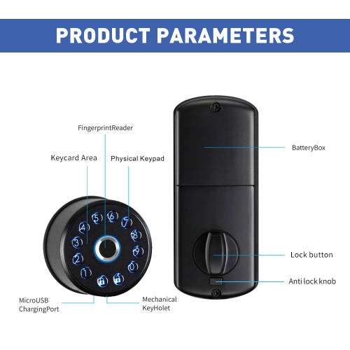 Fully automatic fingerprint lock all locks Bluetooth password lock electronic wooden door lock deadlock fingerprint + TTlock Bluetooth + APP +