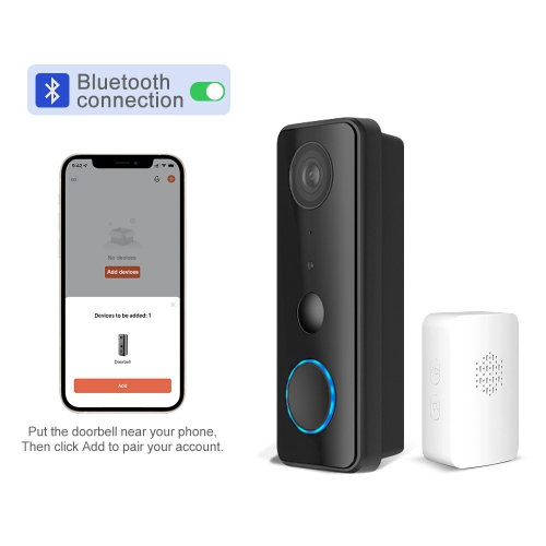 Tuya WiFi video doorbell smart voice intercom low power consumption HD wireless remote doorbell set, intercom doorbell