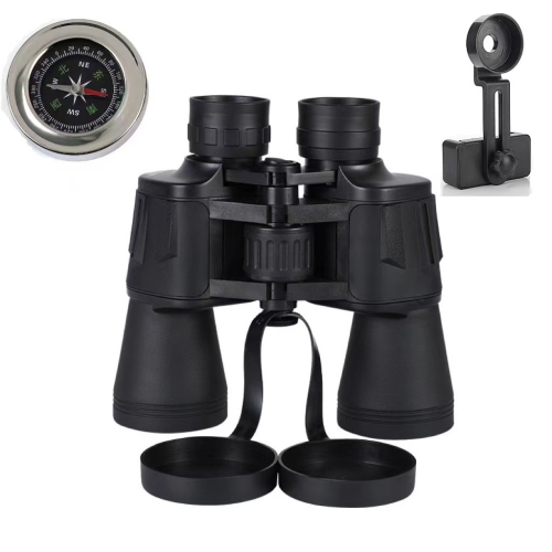 Binoculars 20x50 high magnification high-definition low-light night vision large eyepiece outdoor portable telescope20X50 black with mobile phone