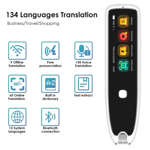 Translator Pen, Scan Reader Pen for Dyslexia, Digital Pen Scanner Text to Speech Device,Translator Pen Support Bluetooth for Students Adults