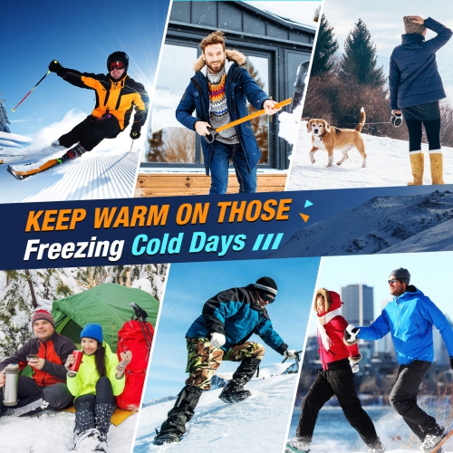 Heated Socks Electric Rechargeable Battery for Hunting Fishing Camping Hiking Motorcyle Ski Skating Warm Foot Warmer(Size L)