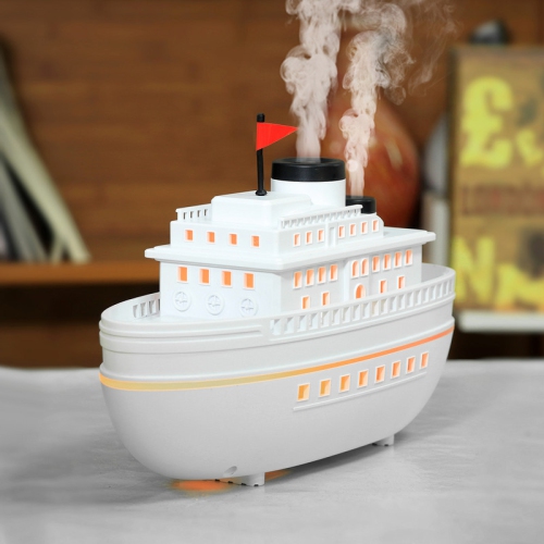 Ship shape ultrasonic aromatherapy humidifier 7 color changing lights large mist ultrasonic essential oil diffuser 300ML