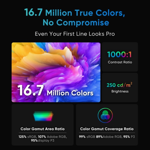 XPPen 13.3’‘ New Upgraded IPS Drawing Monitor Pen Display Full-Laminated Graphics Drawing Monitor