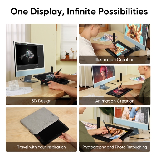 XPPen 13.3’‘ New Upgraded IPS Drawing Monitor Pen Display Full-Laminated Graphics Drawing Monitor