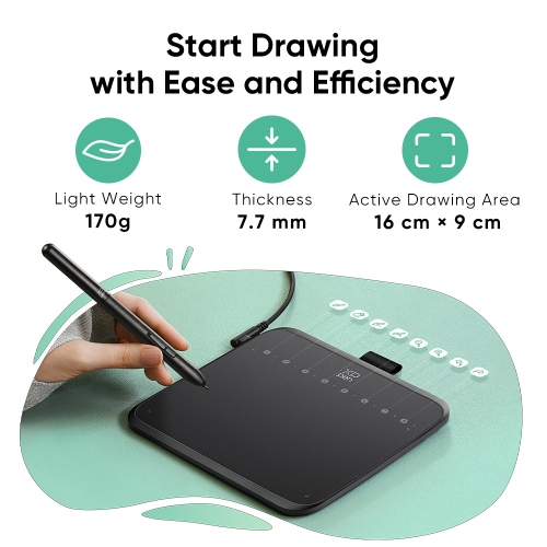 XPPen 6''x4'' Deco 640 Drawing Tablet with 16384 Pressure Levels Sensitivity Stylus OSU Chromebook supported Drawing Pad for Digital Drawing Teaching