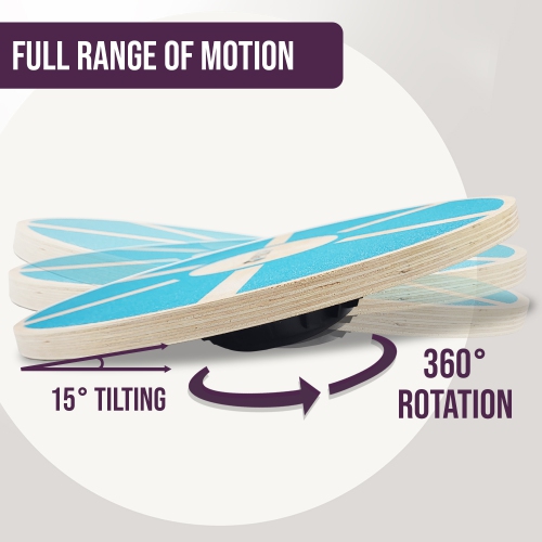 PRISP Wooden Wobble Balance Board - Round Stability Trainer for Standing Desk, Core Exercises, Ankle Training, Home Gym and Fitness; Wood Balancing