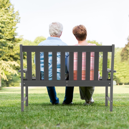 Banc extérieur 2 places en PEHD résistant aux intempéries de Costway pour cour avant