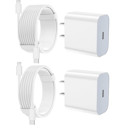 iPhone Charger,2 Pack Type C Wall Charger Block with 2 Pack [6FT&10FT] Long USB C to Lightning Cable for iPhone 14/13/12/12 Pro Max/11