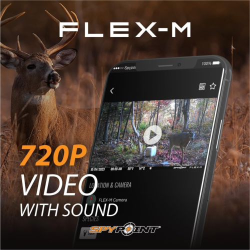 SPYPOINT Flex-M Cellular Trail Camera – 28MP Photos, 720p Video w/ Sound, GPS, Night Vision, No WiFi Needed, IP65 Water-Resistant – Top Value Hunting