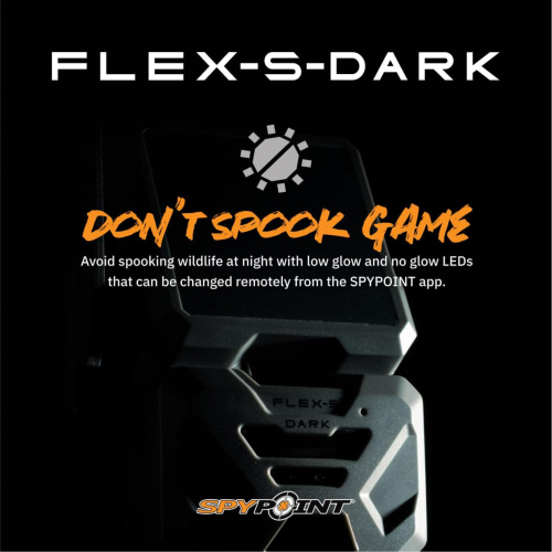 SPYPOINT FLEX-S-DARK Solar Cellular Trail Camera – Built-in Solar Panel, 40MP Photos, 1080p Videos + Sound, No-Glow Game Camera, Night Vision, Motion