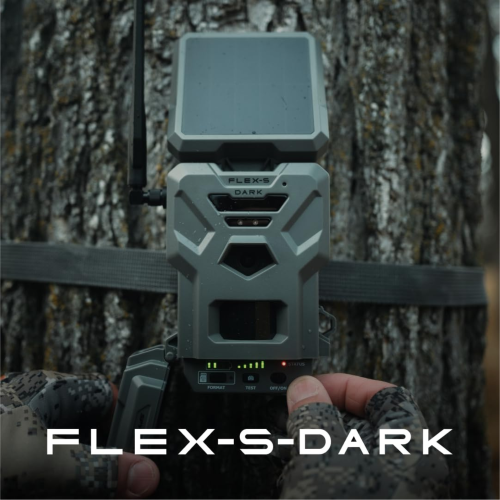 SPYPOINT FLEX-S-DARK Solar Cellular Trail Camera – Built-in Solar Panel, 40MP Photos, 1080p Videos + Sound, No-Glow Game Camera, Night Vision, Motion
