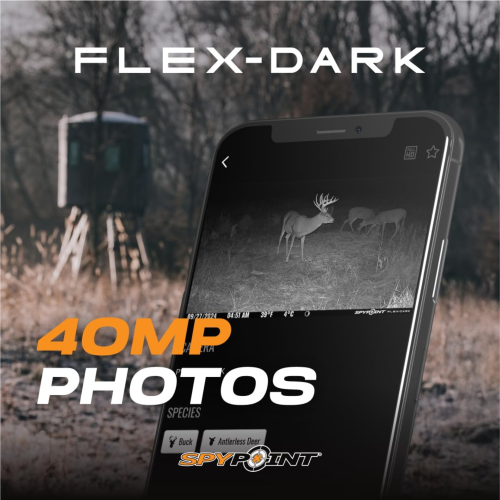 SPYPOINT Flex-Dark Twin Pack Cellular Trail Cameras – 40MP Photos, 1080p Video w/ Sound, No-Glow, Night Vision, 100ft Detection, Motion Activated, No