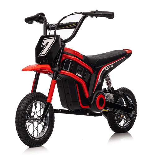 Moto tout-terrain électrique améliorée VOLTZ TOYS pour enfants, moteur 350&nbsp;W 24&nbsp;V, accélérateur à main Max 24&nbsp;km/h et levier de frein.