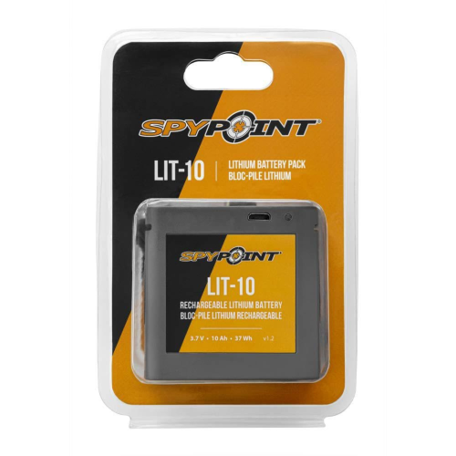 Pile au lithium rechargeable SKYPOINT LIT-10 3,7 V – 10 200 mAh pour caméras de chasse LINK-MICRO et CELL-LINK – Comprend un câble de