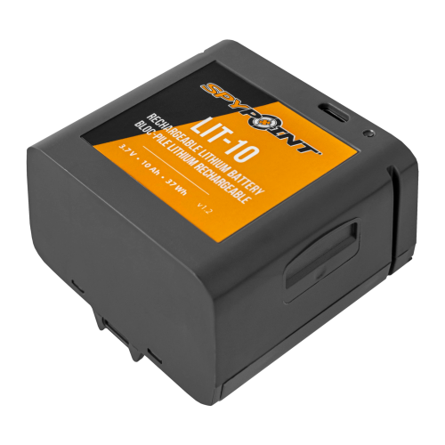 Pile au lithium rechargeable SKYPOINT LIT-10 3,7 V – 10 200 mAh pour caméras de chasse LINK-MICRO et CELL-LINK – Comprend un câble de