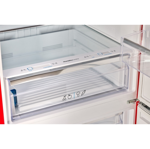 Réfrigérateur à congélateur inférieur rétro classique 16,7 pi³ d'Unique Appliances - Rouge pomme de tire, Energy Star