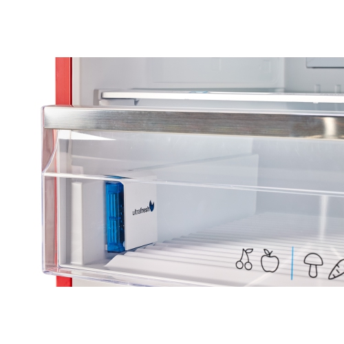 Réfrigérateur à congélateur inférieur rétro classique 16,7 pi³ d'Unique Appliances - Rouge pomme de tire, Energy Star