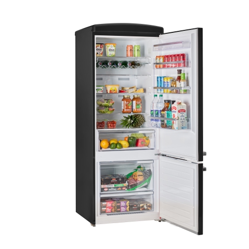 Unique Appliances Classic Retro 16.7 cu.ft Bottom Freezer Refrigerator - Matte Black, Energy Star
