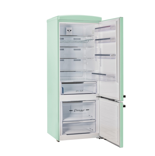 Réfrigérateur à congélateur inférieur rétro classique 16,7 pi³ d'Unique Appliances - Vert menthe estival, Energy Star