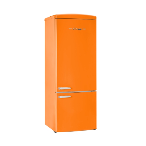 Réfrigérateur à congélateur inférieur rétro classique 16,7&nbsp;pi³ d'Unique Appliances - Orange crémeux, Energy Star