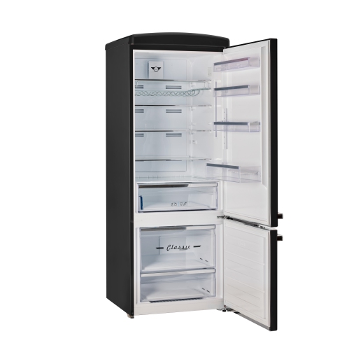 Réfrigérateur à congélateur inférieur rétro classique 16,7 pi³ d'Unique Appliances - Noir minuit, Energy Star