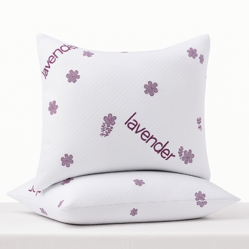 Beddora Lavender-Infused Pillow – Set of 2 – Calming Scent, Soft Cover & Plush Support – 20" x 26"