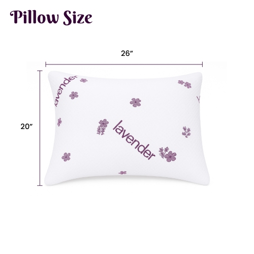 Beddora Lavender-Infused Pillow – Set of 2 – Calming Scent, Soft Cover & Plush Support – 20" x 26"