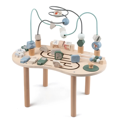 Greenwalnut Montessori Wooden Activity Table | Busy Board | Learning Table