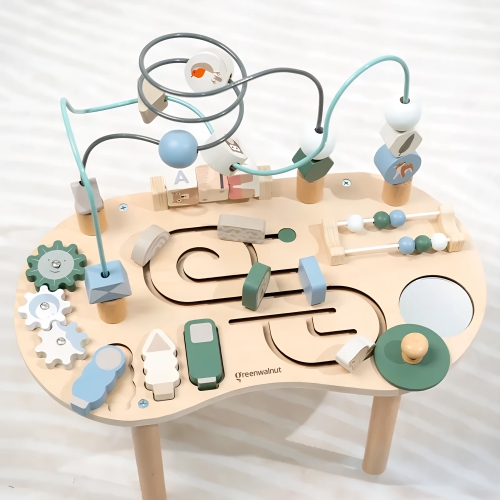 Greenwalnut Montessori Wooden Activity Table | Busy Board | Learning Table