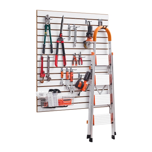 VEVOR 4 x 4 ft MDF Garage Slat Wall Paneling, with Modular Design, White Slat Wall Adjustable Slatwall Panel with Coupling Structure & DIY Cutting,